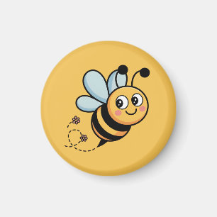 Kindgerechte Bienenmaskottchen mit gepunkteter Spu Magnet