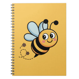 Kindgerechte Bienenmaskottchen mit gepunkteter Spu Notizblock