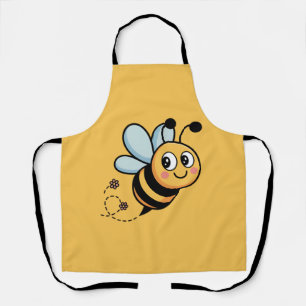 Kindgerechte Bienenmaskottchen mit gepunkteter Spu Schürze