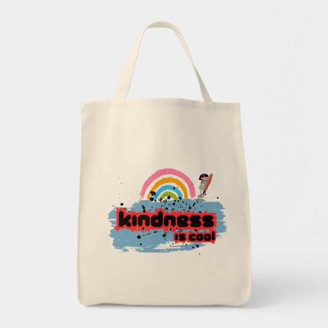 Kindheit ist Cool - Rainbow Surf Vibes Tragetasche (Vorne)