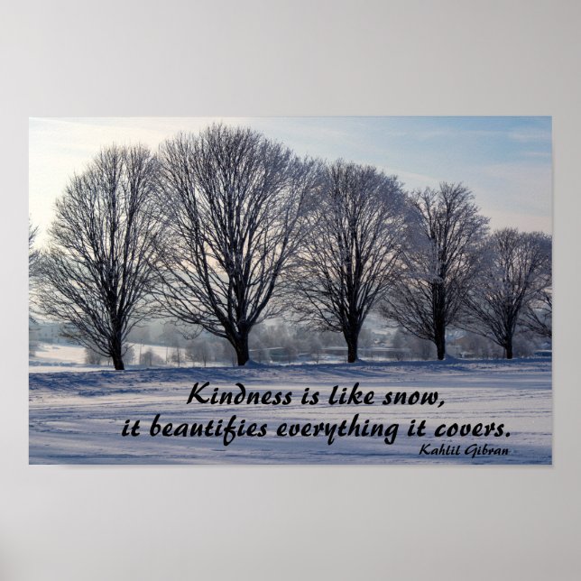 Kindheit ist wie Schnee - Kahlil Gibran Zitat Poster (Vorne)