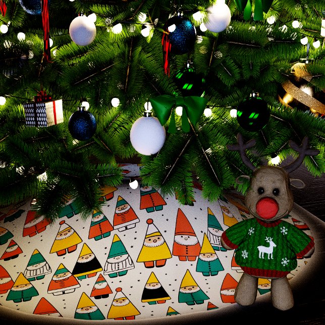 Kindheit Wonder Santa Claus Zeichnend Polyester Weihnachtsbaumdecke (Von Creator hochgeladen)