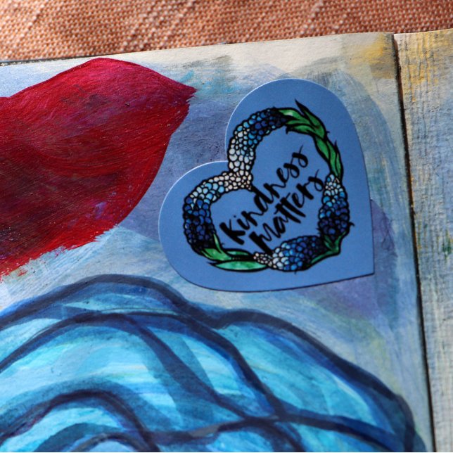 Kindheit zählt texas bluebonnets Herz-Aufkleber (Von Creator hochgeladen)