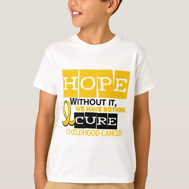 Kindheits-Krebs-Bewusstsein HOFFNUNG 2 T-Shirt (Vorderseite)