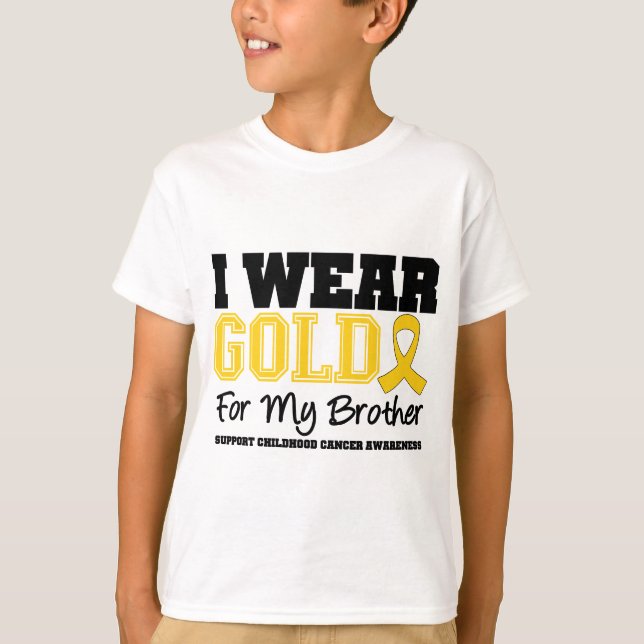 Kindheits-Krebs trage ich Goldband-Bruder T-Shirt (Vorderseite)