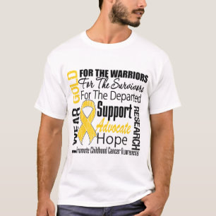 Kindheits-Krebs trage ich Goldband TRIBUT T-Shirt