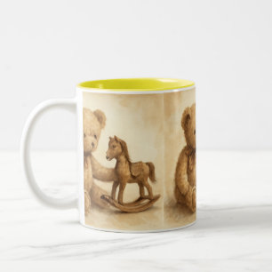 Kindheitsfreunde, Vintage, von Natasha Us Zweifarbige Tasse