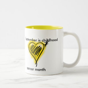 Kindheitskrebs-Monats-Tasse Zweifarbige Tasse