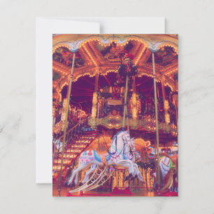 Kindheitstraum - altes Pferdekarussell Feiertagskarte