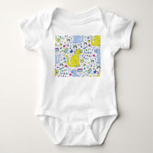 Kindischer Tiger und Regenbogenmuster Baby Strampler