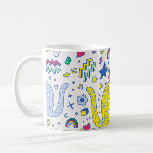Kindischer Tiger und Regenbogenmuster Kaffeetasse
