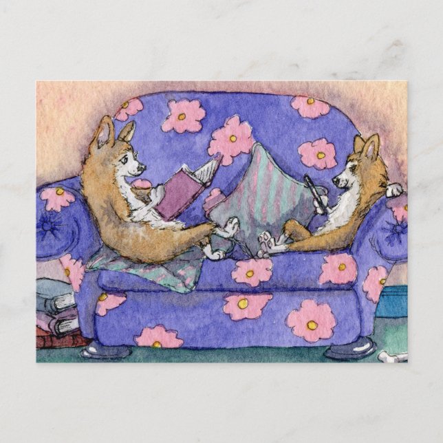 Kindles und Bücher mischen sich! Postkarte (Vorderseite)