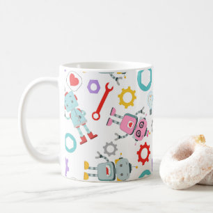 Kindliche Roboter Farbige Mechanische Teile Werkze Kaffeetasse