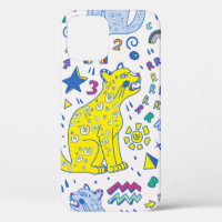 kindliches Muster mit Tiger, Briefen, Regenbogen,