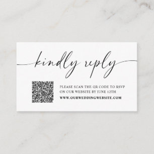Kindly Antwort Minimalistische Hochzeitsstift RSVP Begleitkarte