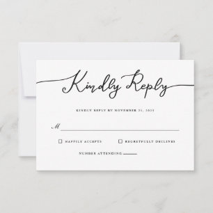 Kindly Reply UAWG Handwriting Script RSVP Karte