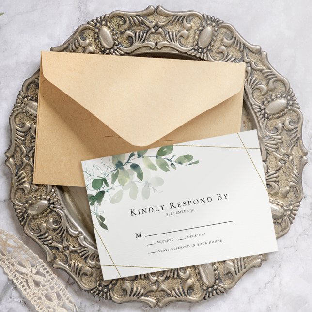 Kindly Respond Eucalyptus Greenery Wedding RSVP (Von Creator hochgeladen)