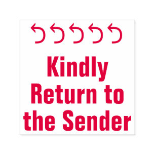 "Kindly Return to the Sender" + Arrow Rubber Brief Permastempel