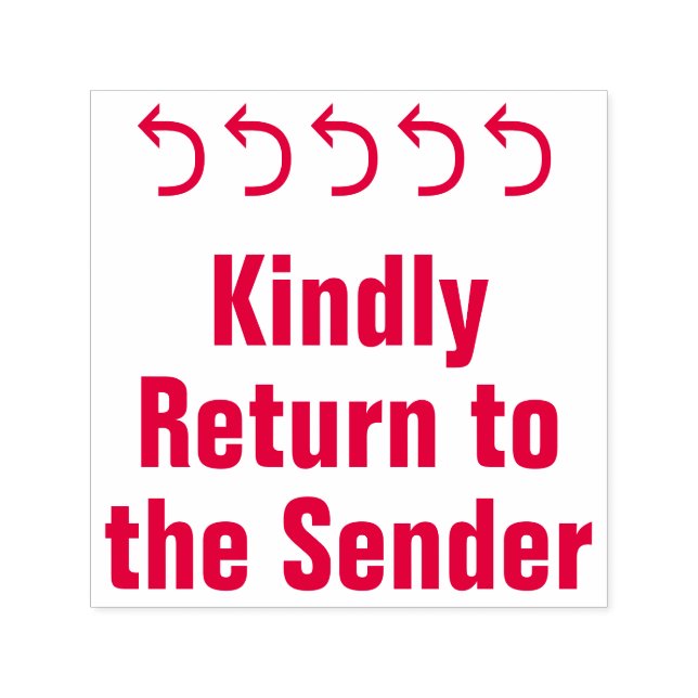 "Kindly Return to the Sender" + Arrow Rubber Brief Permastempel (Design)