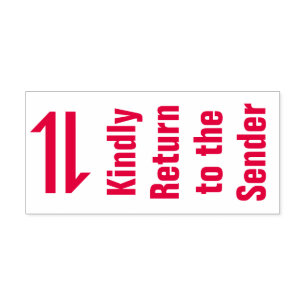 "Kindly Return to the Sender" Gummi-Briefmarke Permastempel