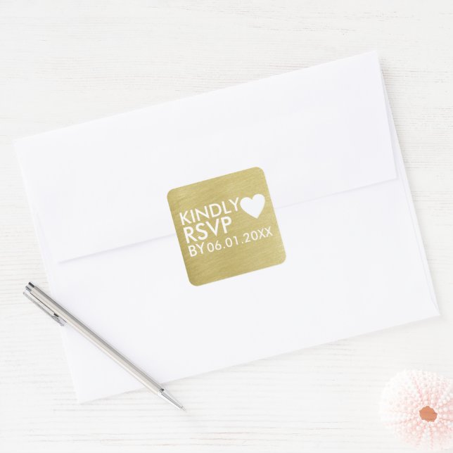 Kindly UAWG Wedding Quadratischer Aufkleber (Umschlag)