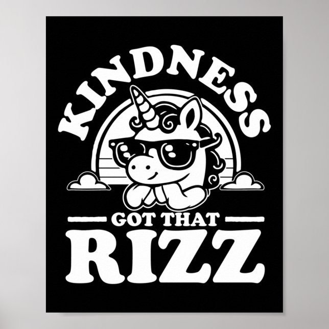 Kindness Anti Bullying Week Einhorn Got Rizz Stick Poster (Vorne)
