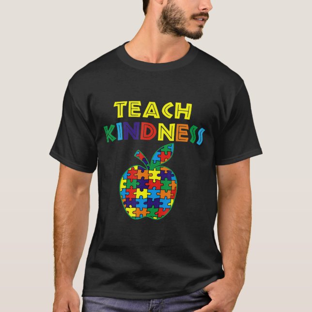 Kindness Apple Puzzle Autistic Teach Geschenk T-Shirt (Vorderseite)