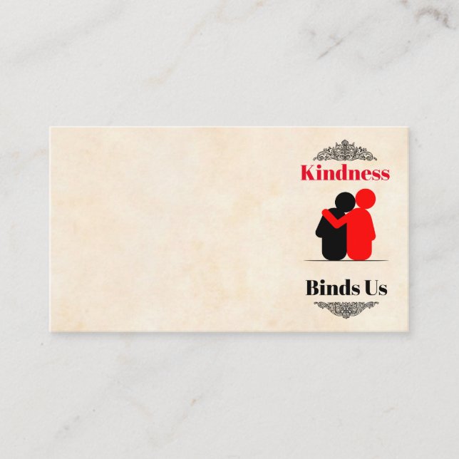 Kindness bindet uns Business Card Visitenkarte (Vorderseite)