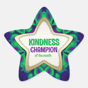 Kindness Champion des Month Star Sticker