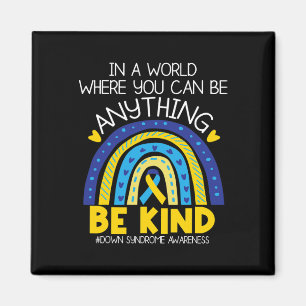 Kindness - Down Syndrome Awareness Blue Yellow Rib Magnet