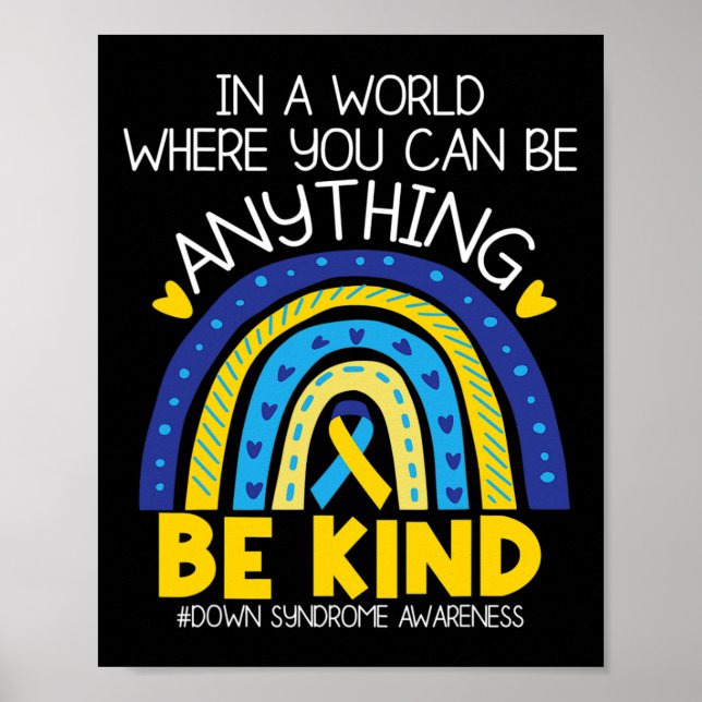 Kindness - Down Syndrome Awareness Blue Yellow Rib Poster (Vorne)