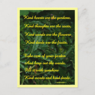 Kindness Garden Postcard Postkarte