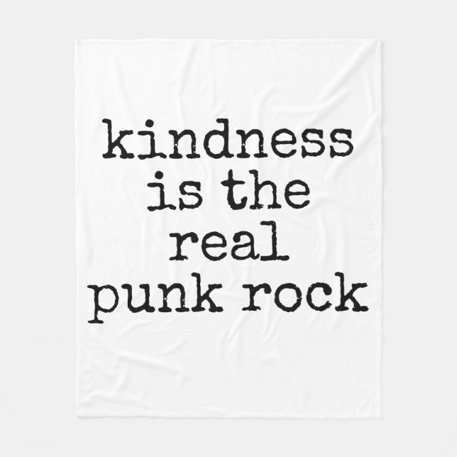 Kindness Is The Real Punk Rock Fleecedecke (Vorderseite)