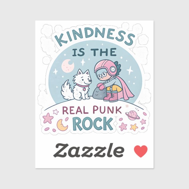 Kindness ist der echte Punk Rock Sticker — Niedlic (Blatt)