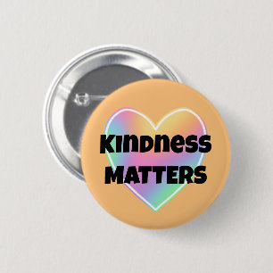 Kindness Matches Rainbow Heart Button