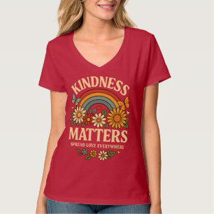 Kindness Materie Retro Rainbow Art T-Shirt