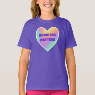 Kindness Matters Rainbow Heart Girls' T - Shirt