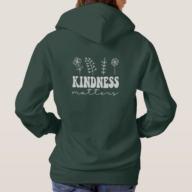 Kindness Matters Retro Boho Floral Hoodie (Rückseite)