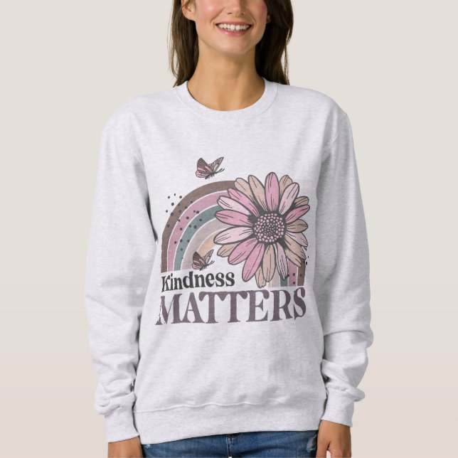 Kindness Matts Retro Butterfly Boho Rainbow Sweatshirt (Vorderseite)