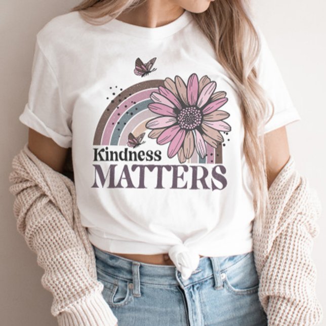 Kindness Matts Retro Butterfly Boho Rainbow T-Shirt (Von Creator hochgeladen)