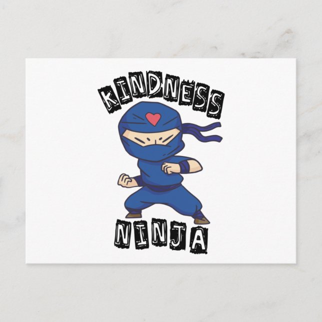 Kindness Ninja, Kampf gegen Mobbing Postkarte (Vorderseite)