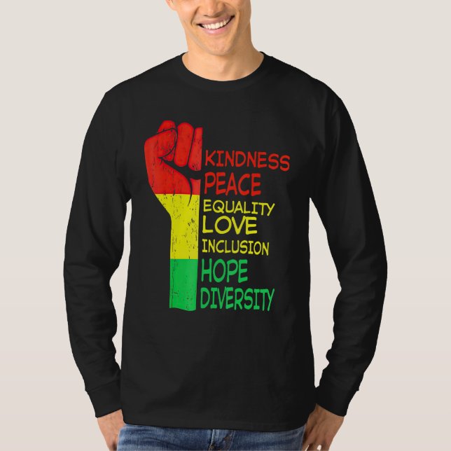 Kindness Peace Equality Human Rights Inclusion Div T-Shirt (Vorderseite)