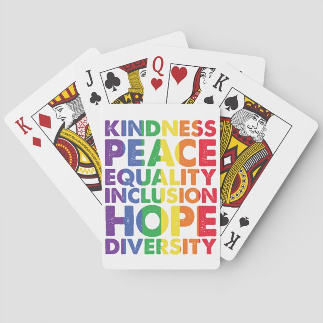 Kindness Peace Equality Liebe Inclusion Hope LGBT Spielkarten (Rückseite)