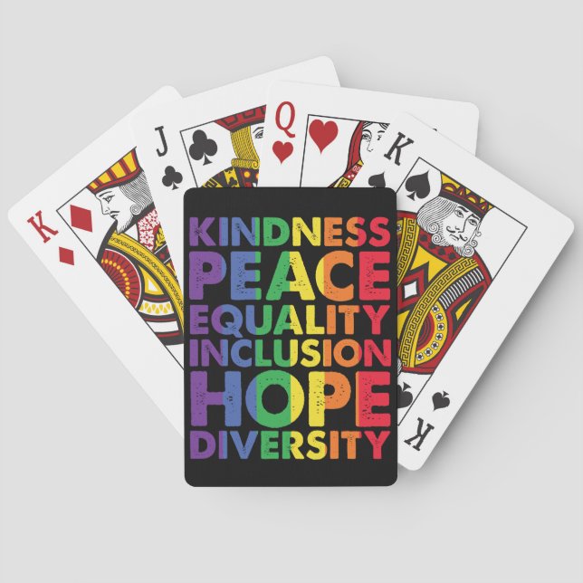 Kindness Peace Equality Liebe Inclusion Hope LGBT Spielkarten (Rückseite)