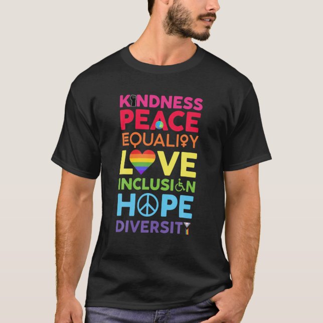 Kindness - Peace - Equality - Love - Inclusion - H T-Shirt (Vorderseite)