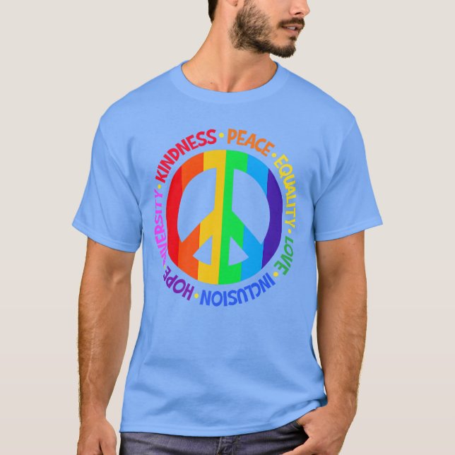 Kindness Peace Equality Love Inclusion Hope Divers T-Shirt (Vorderseite)