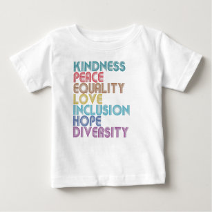 Kindness Peach Equality Liebe Inclusion Hope Diver Baby T-shirt