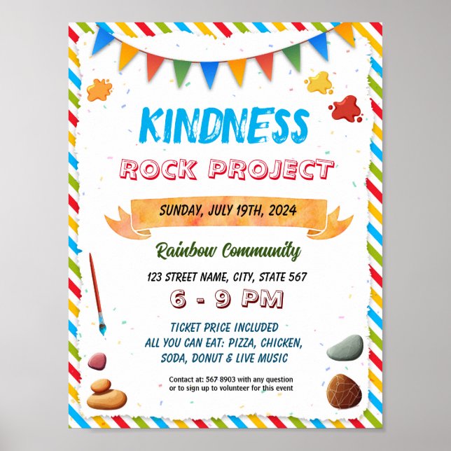 Kindness Rocks Projektereignis Flyer Poster (Vorne)