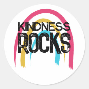 Kindness Rocks Rainbow Runder Aufkleber