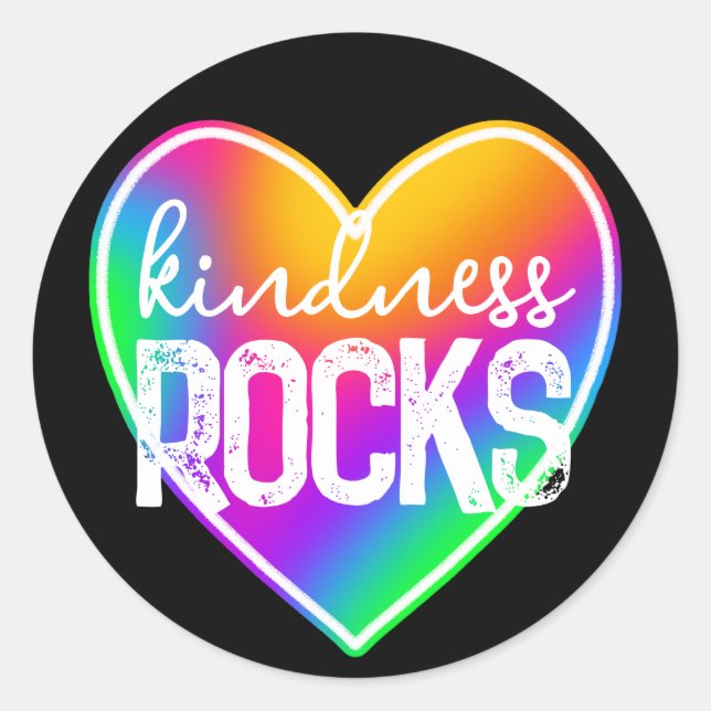 Kindness Rocks Rainbow Runder Aufkleber (Vorderseite)